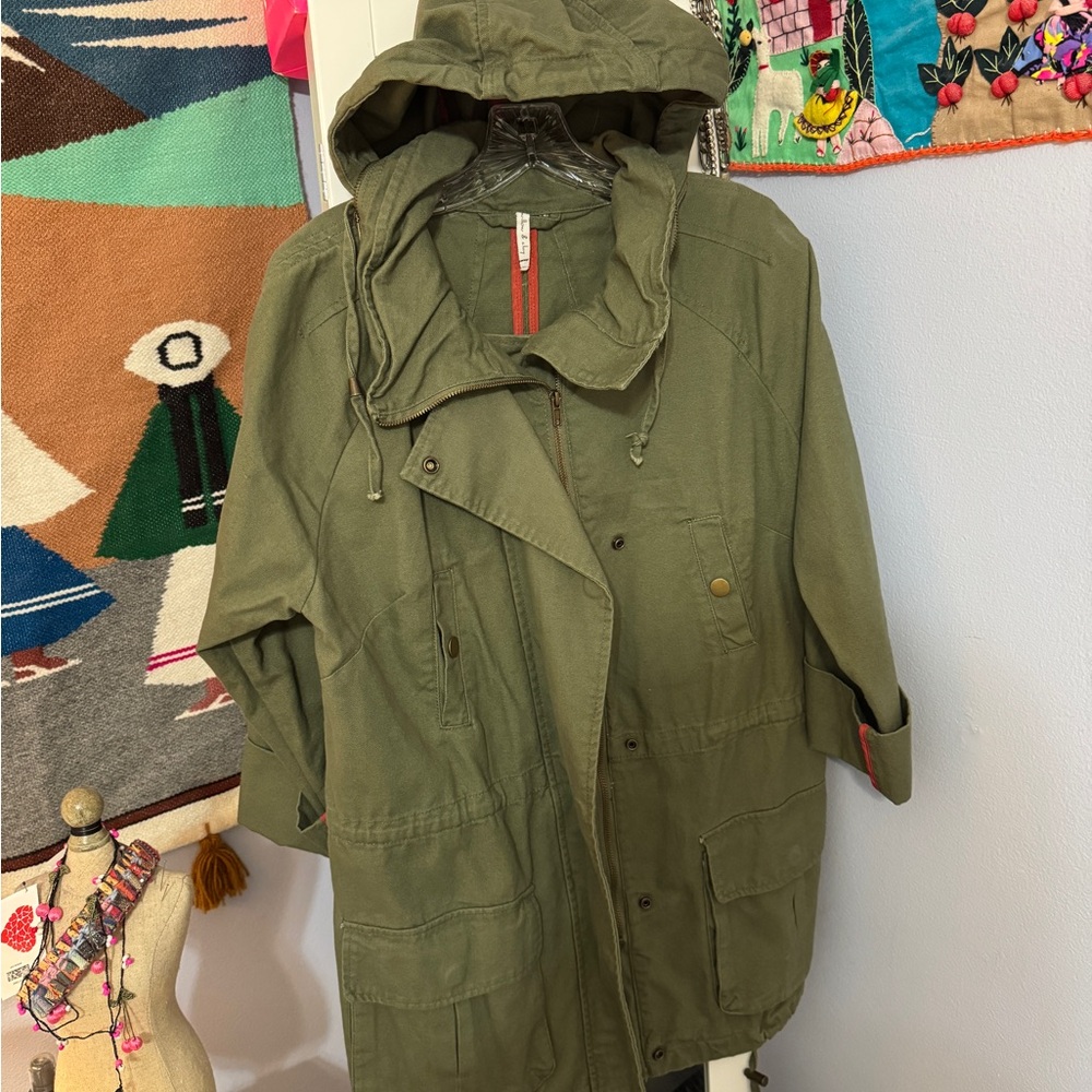 Willow & Clay Khaki Utility Jacket with Hood